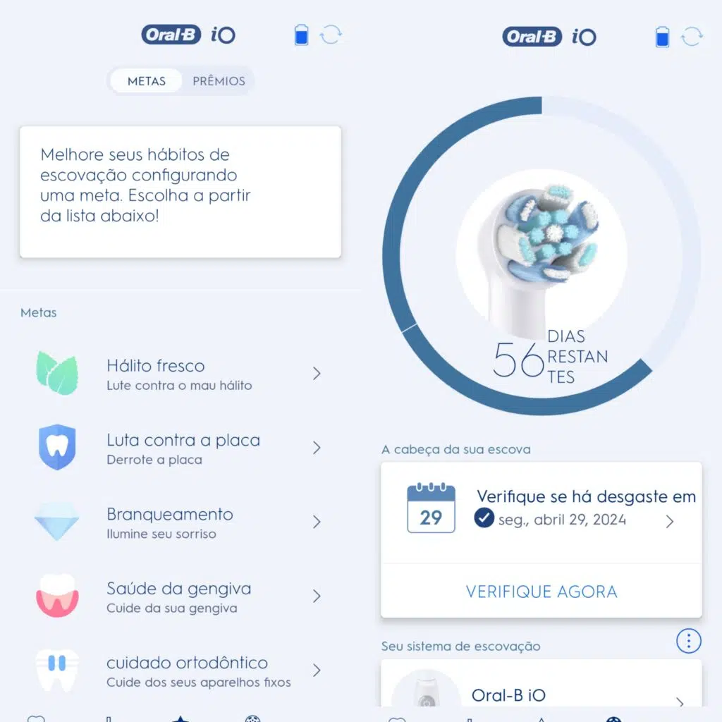 Review: oral-b io6 é a escova inteligente que mudará seus hábitos de escovação Aplicativo oral-b para smartphones mostrando dados da oral-b io6