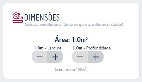 Découvrez quels climatiseurs LG sont actuellement les meilleurs L'image est une capture d'écran du simulateur de capacité de climatisation LG.