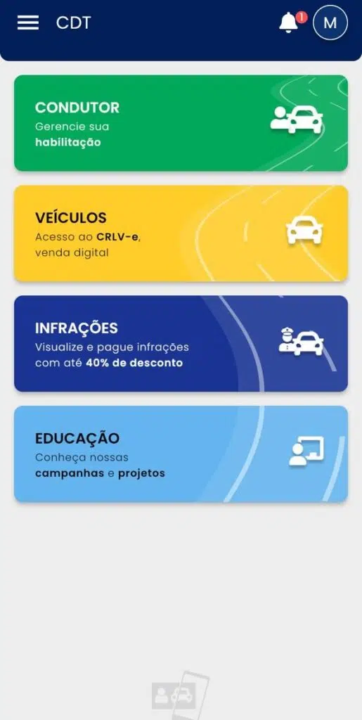 Como cadastrar e usar a cnh digital no celular Home do app carteira digital de trânsito
