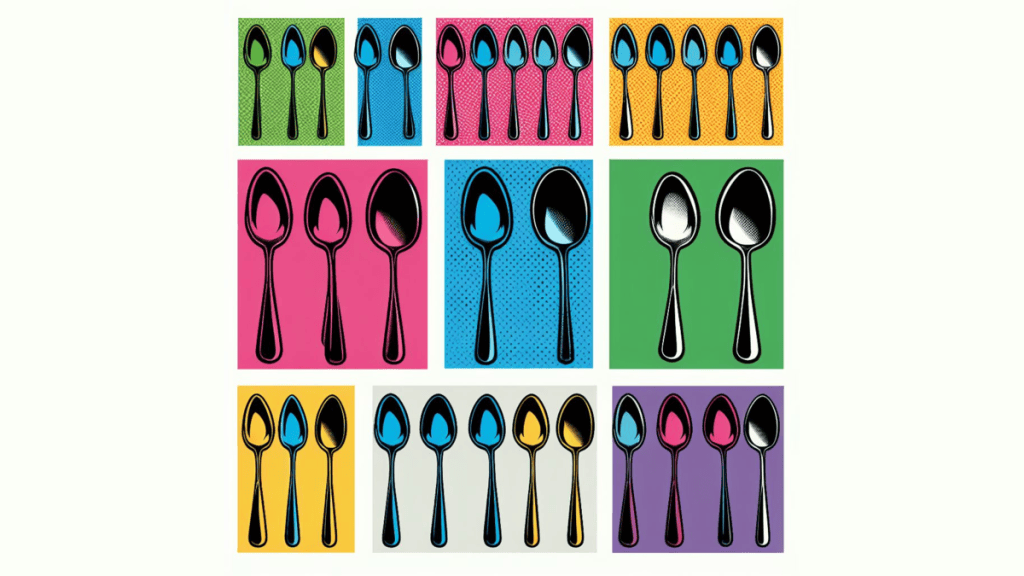 Cadeiras coloridas de festa com design pop art.