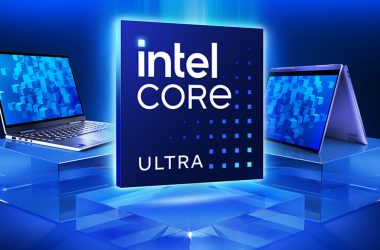 Computador e tablet com processador intel core ultra em destaque, tecnologia de ponta em gadgets.