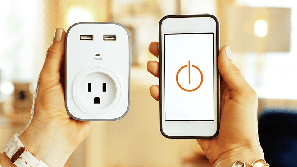 Energia inteligente e automação com controle remoto de tomadas wi-fi.