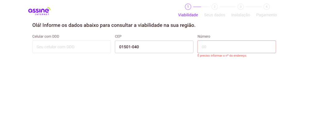 1. Verificação de viabilidade de internet fibra ótica na sua região showmetech.
