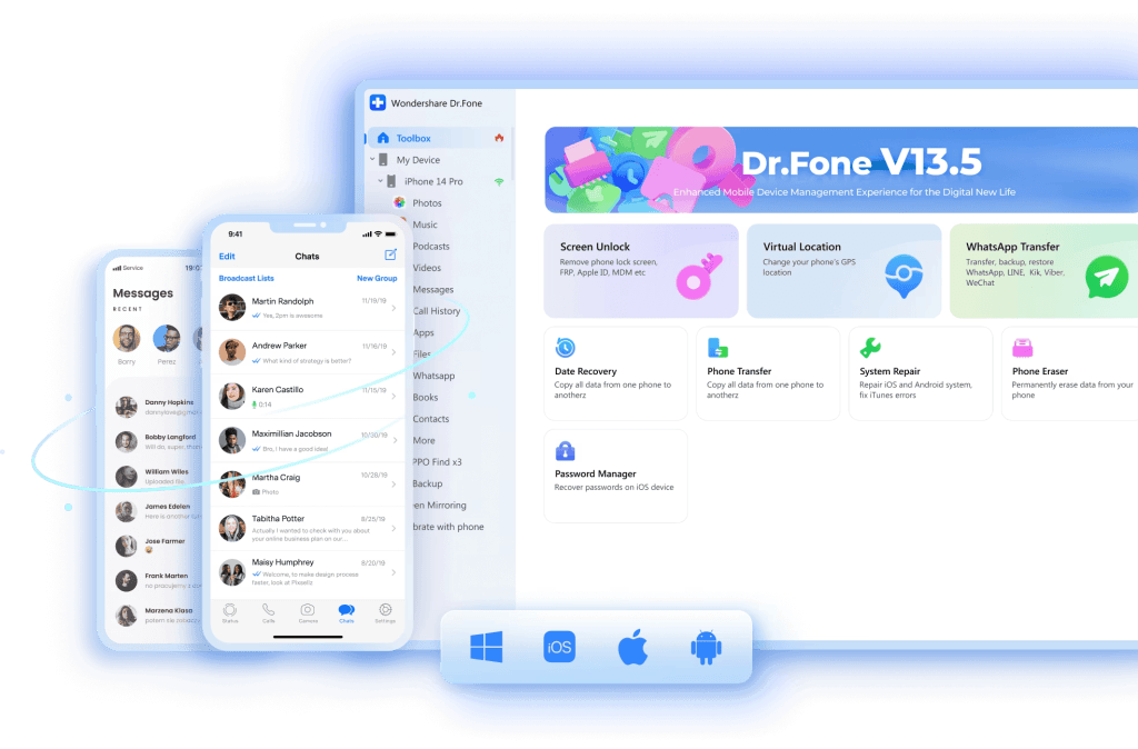 Wondershare доктор. Fone — это инструмент «все в одном» для вашего мобильного телефона. Чудесный доктор. Fone обещает быть многофункциональным в управлении вашим мобильным телефоном. Изображение: Wondershare