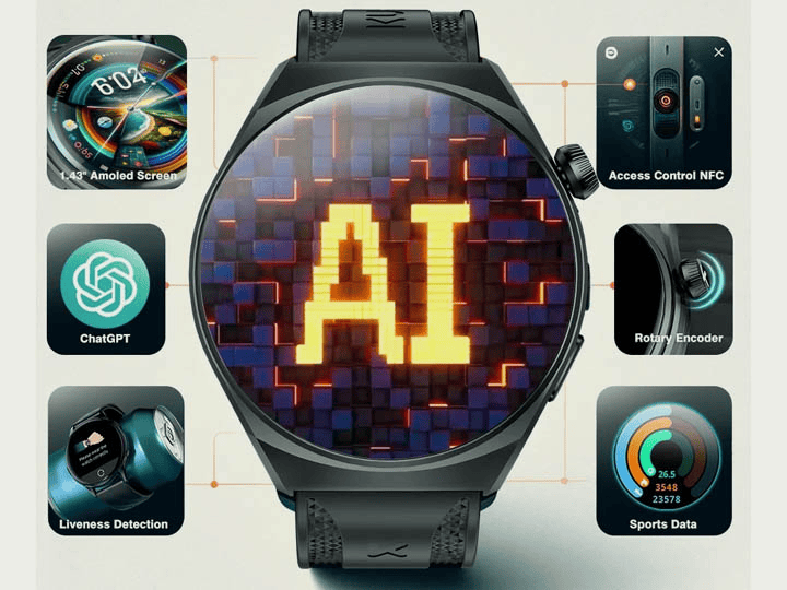 Kumi GW6 Smartwatch wordt gelanceerd met gezondheidsfuncties en een lage prijs Integratie met chatgpt kunstmatige intelligentie is ook een onderscheidende factor. Afbeelding: kumi