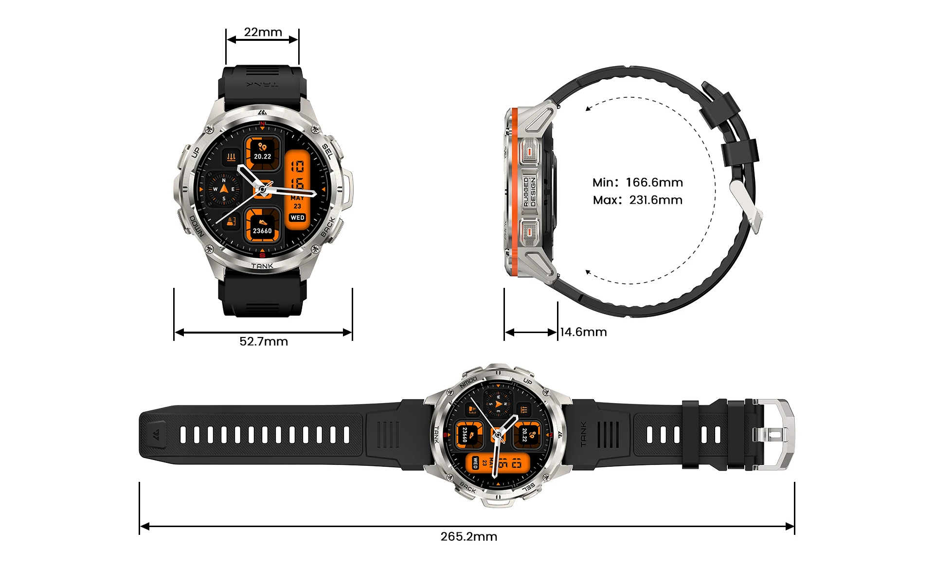 スポーティなデザインとフィットネス機能を備えた KOSPET Tank T3