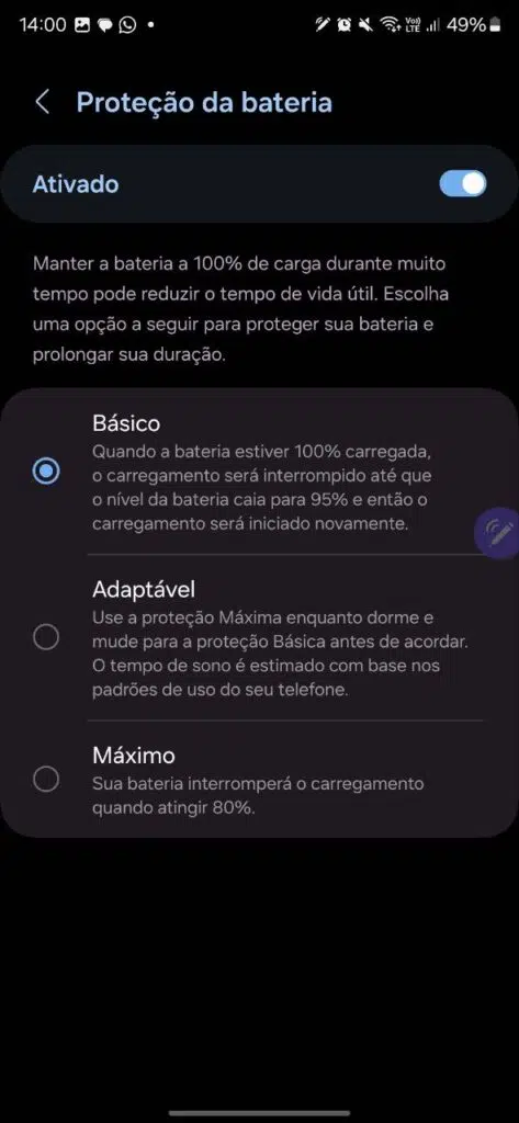 57 dicas e truques para o galaxy s24, s24+ e s24 ultra Ativando a proteção de bateria do galaxy s24