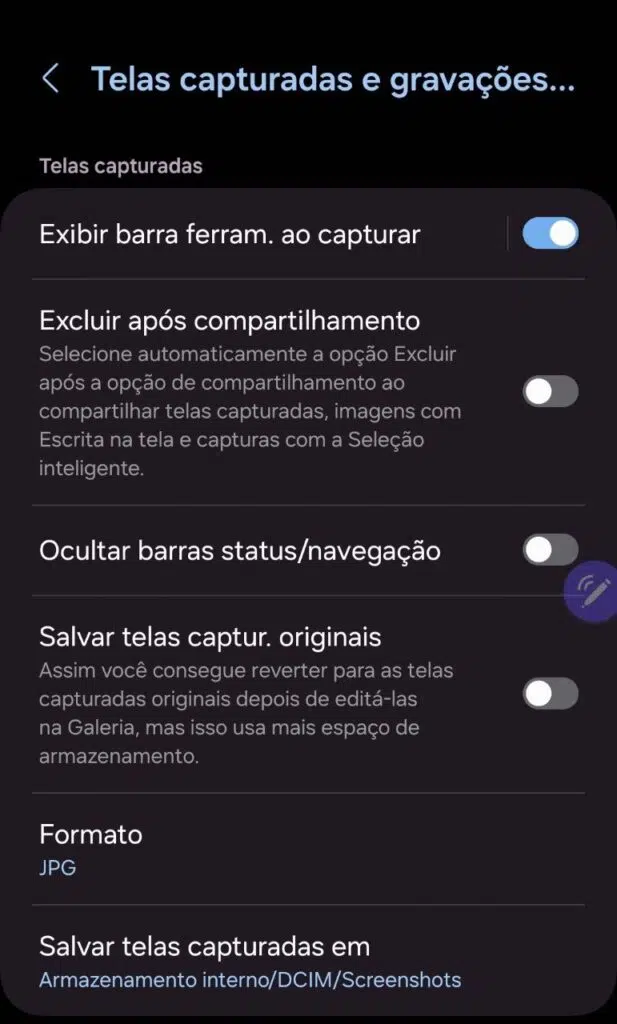Gravador de tela do galaxy s24