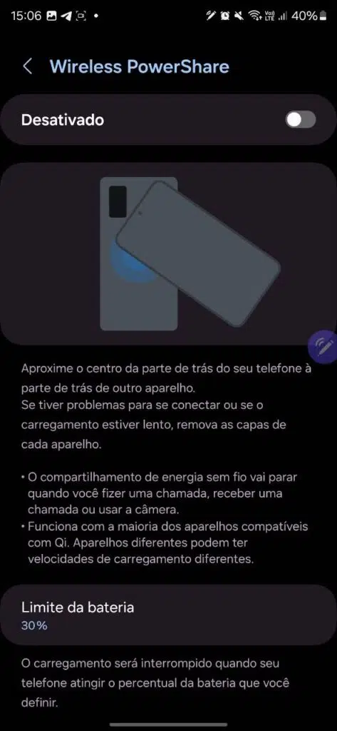 Wireless power share no galaxy s24
