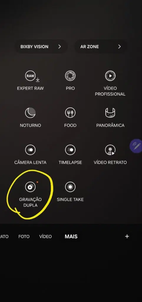 Dual camera no galaxy s24