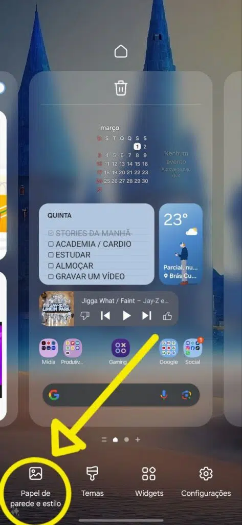 Adicionando widgets nos galaxy s24