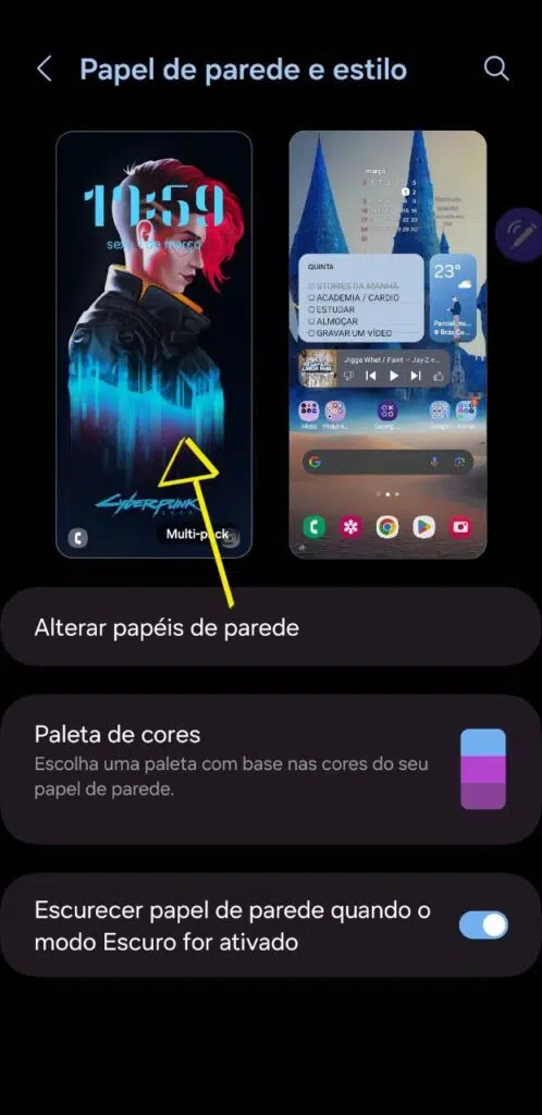 Adicionando widgets nos galaxy s24