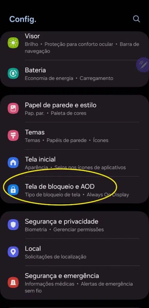 Papel de parede no modo always on display dos galaxy s24