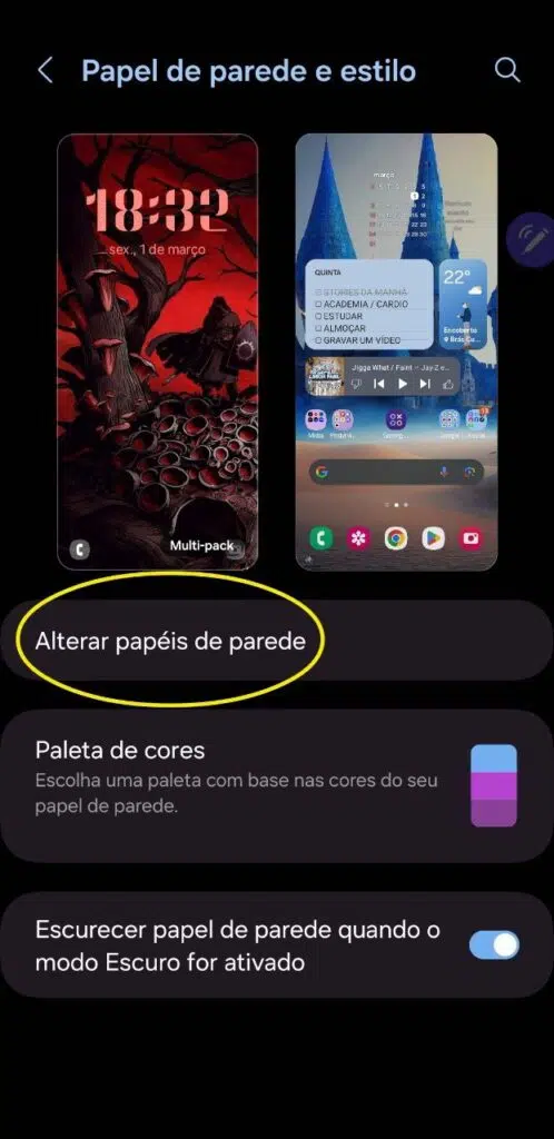 Colocando efeito de clima no papel de parede do galaxy s24