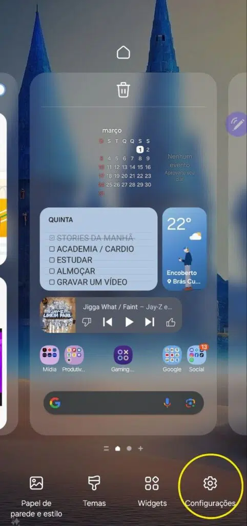 Mudando a grade da tela inicial do galaxy s24