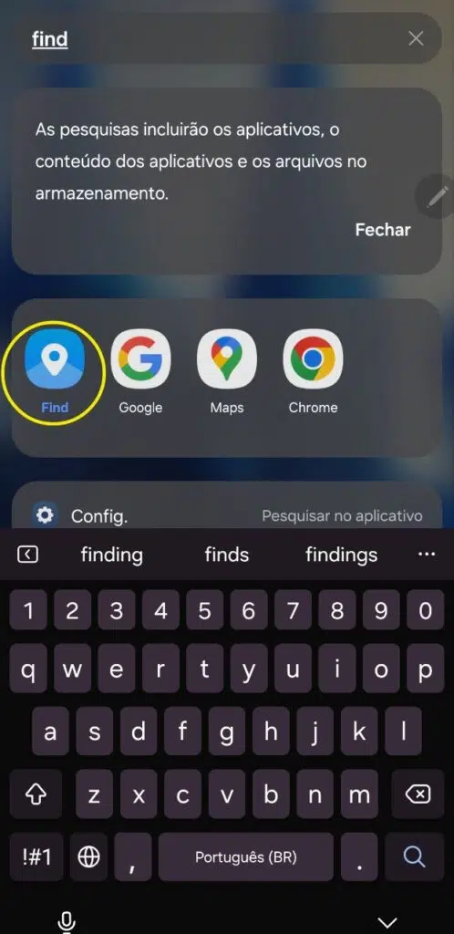 App find para encontrar e localizar dispositivos samsung