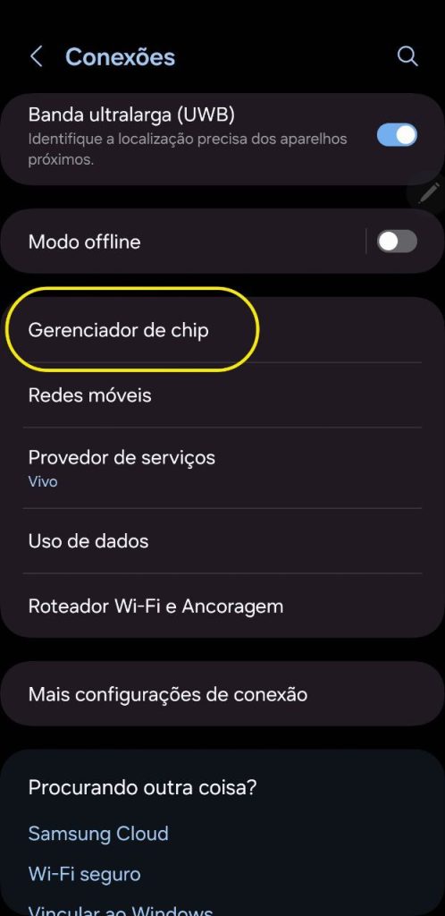 Colocando esim no galaxy s24