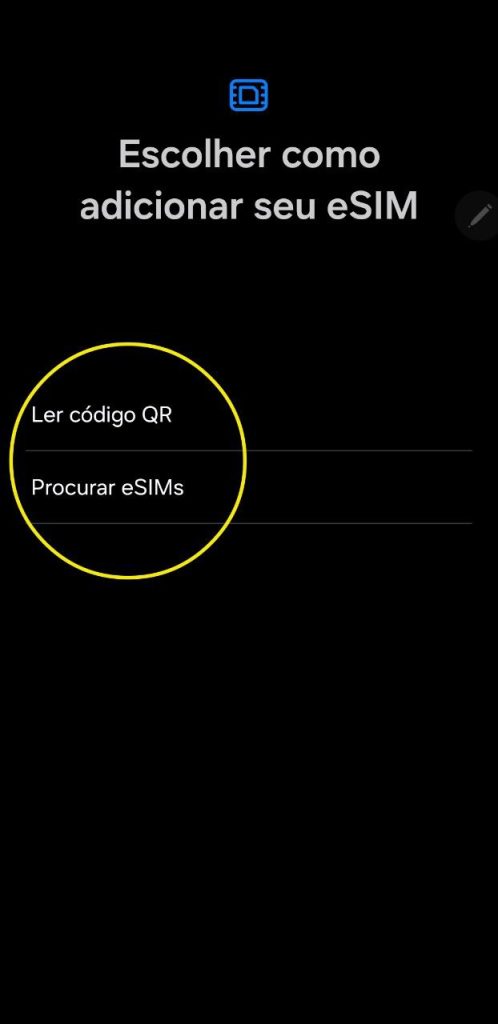 Colocando esim no galaxy s24