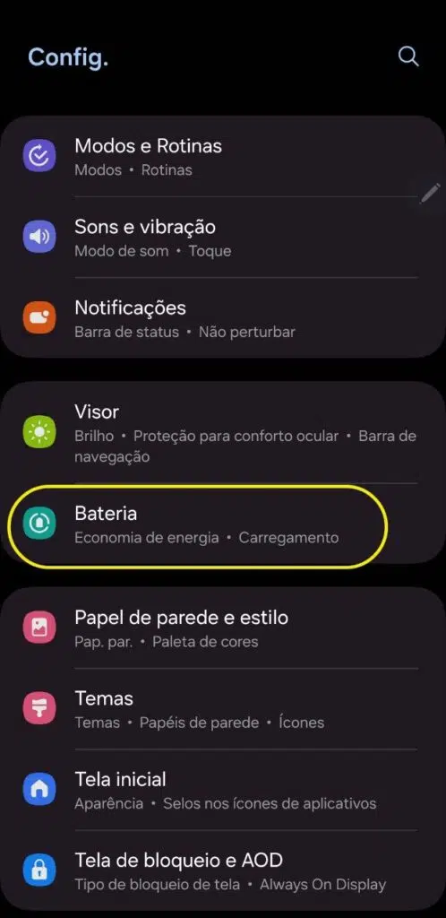 Ativando a proteção de bateria do galaxy s24