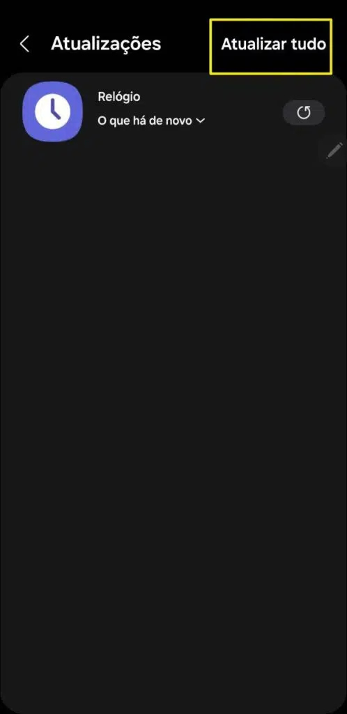 Atualizar apps da galaxy store