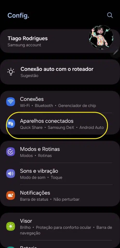 Multicontrole no galaxy s24