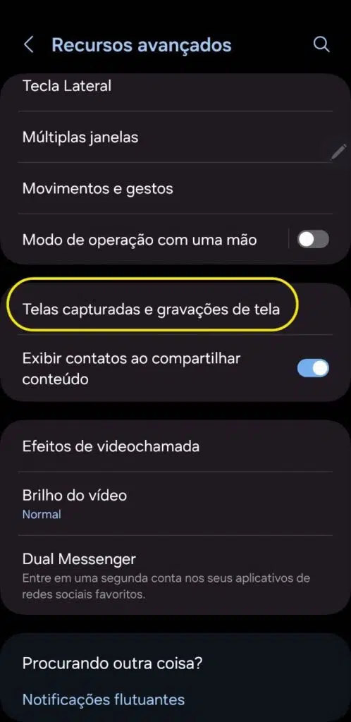 Captura de tela no galaxy s24