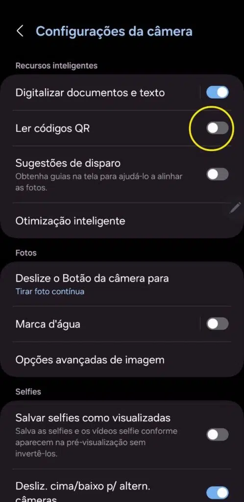 Ler código qr com a câmera do galaxy s24