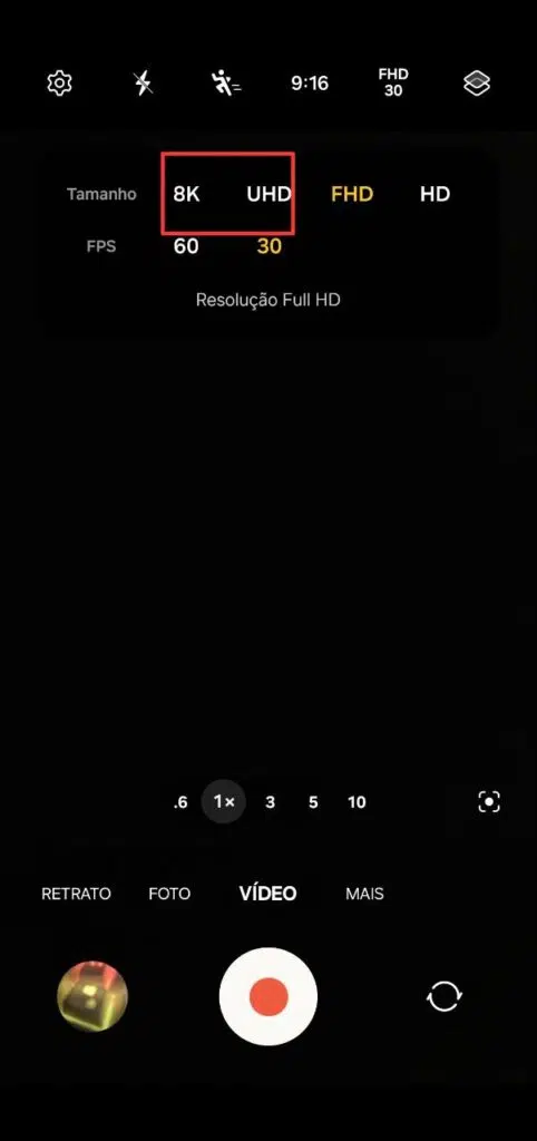 Vídeos em 4k e 8k no galaxy s24
