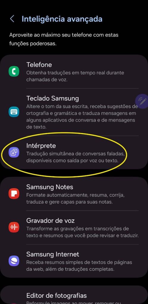 Ai interpreter no galaxy s24
