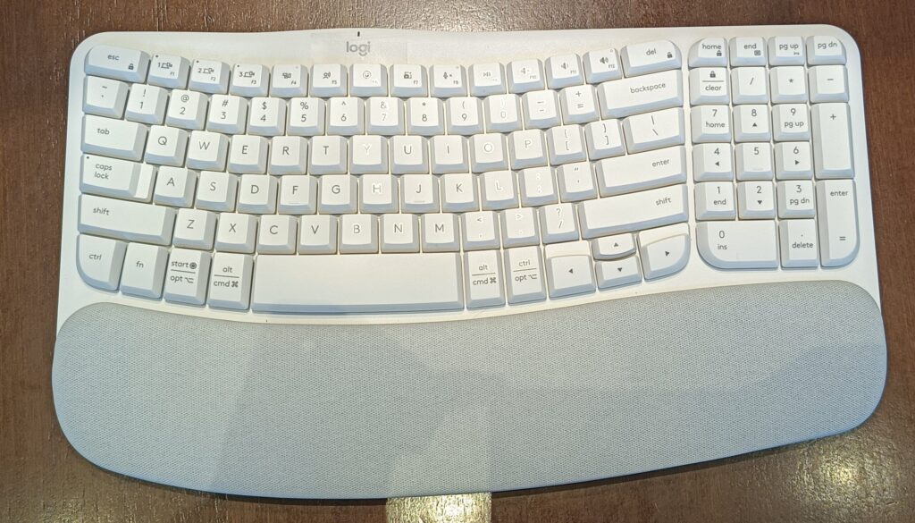 Teclado com apoio da logitech da linha ergo series
