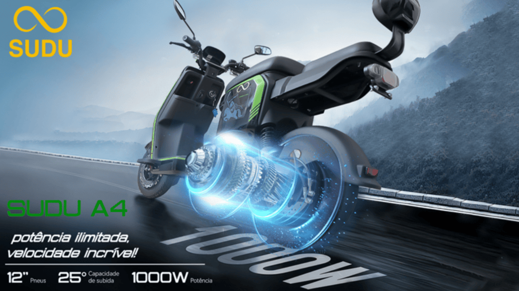 1. Motocicleta elétrica sudu a4 com motor de 1000w e tecnologia avançada de energia limpa.