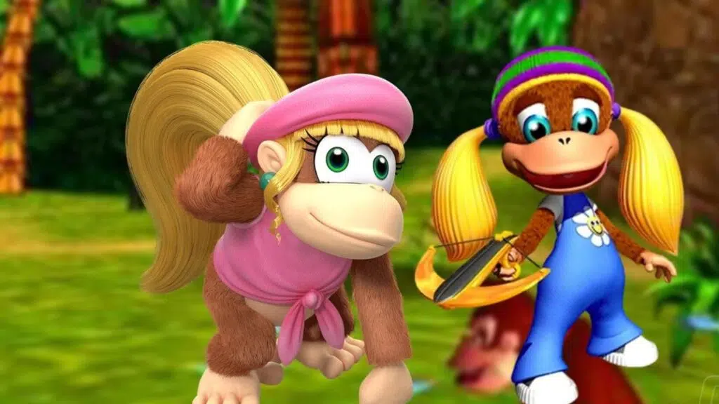 Donkey kong: conheça a história do macaco que virou uma estrela dos games Foto de dixie e tiny kong