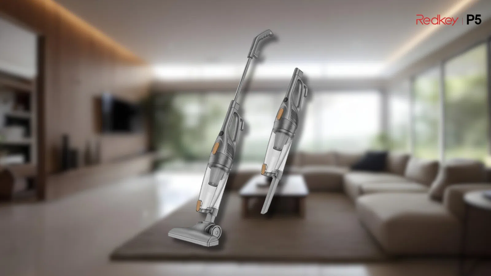 Aspirador sem fio redkey p5 em detalhe para limpeza eficiente na casa moderna.