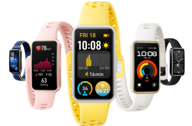 Pulseiras inteligentes e smartwatches com diversas funcionalidades e design moderno.