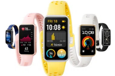 Pulseiras inteligentes e smartwatches com diversas funcionalidades e design moderno.
