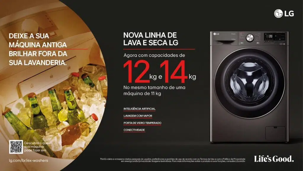 Novas lava e seca da lg chegam ao brasil com ai e capacidade de até 14 kg Campanha #exwashers