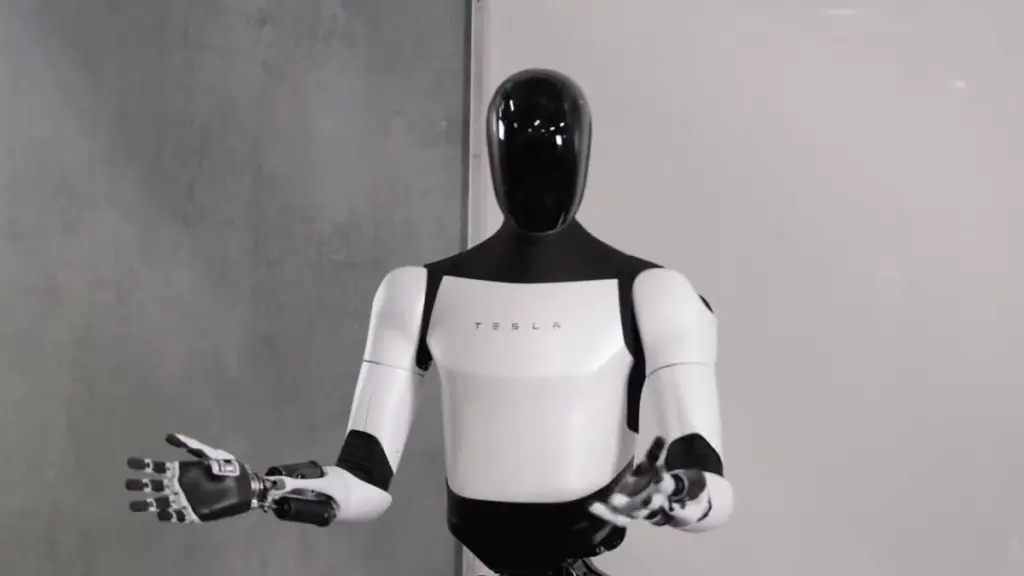 Os 10 robôs humanoides mais impressionantes do momento O optimus gen 2 possui novas mãos mais rápidas e com 11 graus de liberdade para manipulação de objetos delicados