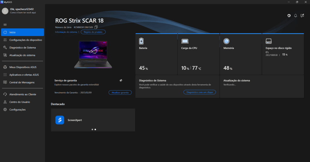 Rog strix scar 18, laptop high performance, gaming, tecnologia asus.