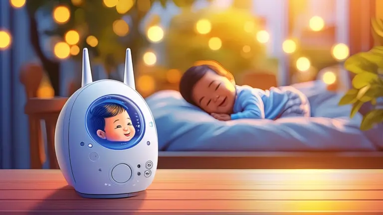 Babá eletrônica mostrando bebê dormindo