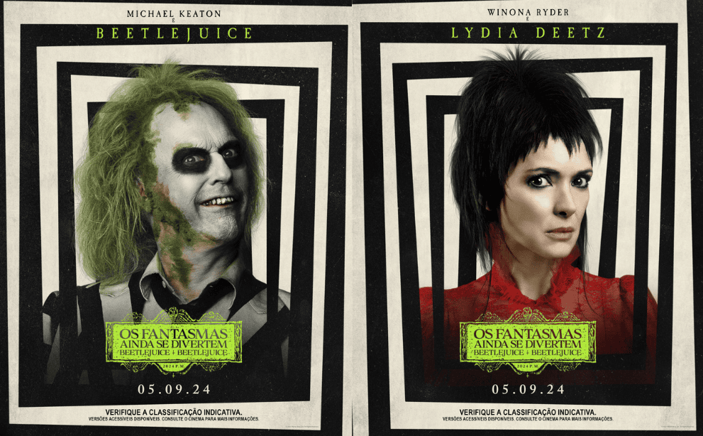 Ghosts Still Have Fun gets first official trailer On the left, we have actor Michael Keaton featured in his role as Beetlejuice, and on the right, we have actress Winona Ryder featured in her role as Lydia Deetz. Source: warner bros. Pictures brazil via x