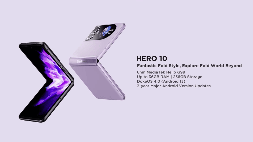 Blackview lança hero 10, smartphone dobrável com duas telas e câmera de 108mp Blackview lança hero 10, smartphone dobrável com duas telas e câmera de 108mp. O aparelho tem ótimas especificações, como tela amoled, 12gb de ram, bateria de 4000mah e carregamento rápido de 45w,