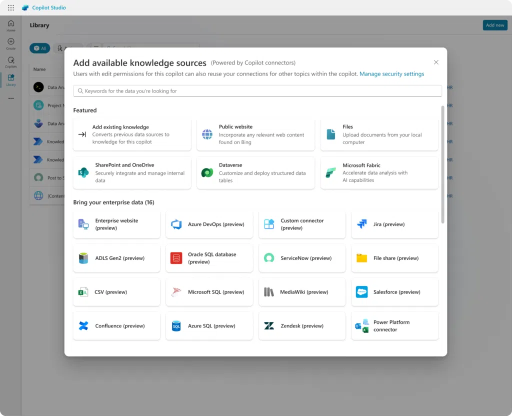 Microsoft lança team copilot para impulsionar produtividade em equipes Novos conectores foram adicionados ao copilot (divulgação/microsoft)