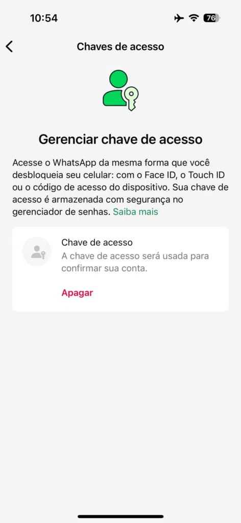 Como usar chave de acesso no whatsapp (passkey) Como usar chave de acesso no whatsapp (passkey). Chave de acesso ou “passkey” é mais uma arma que pode deixar o seu whatsapp ainda mais seguro contra invasões de conta. Saiba como ativá-la no celular