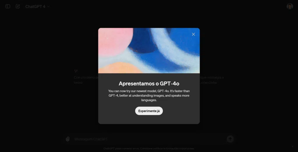 Openai lança gpt-4o, modelo mais rápido, gratuito e que pode "ver" com a câmera do celular Modelo de linguagem gpt-4o