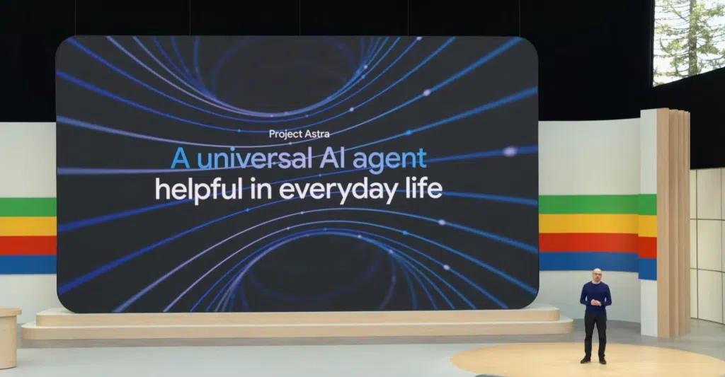 Google mostra astra, rival do gpt-4o que vê o mundo real pela câmera do celular Anúncio do project astra, do google, durante o google i/o 2024