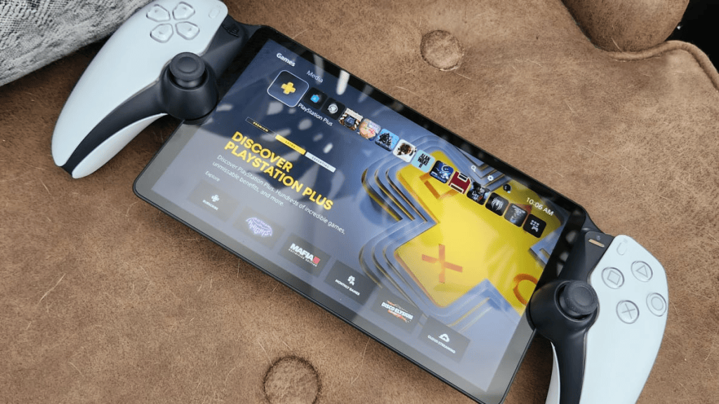 Melhores consoles portáteis de pc e videogame para comprar já Controle de videogame playstation ps5 com controle sem fio e suporte para jogos.