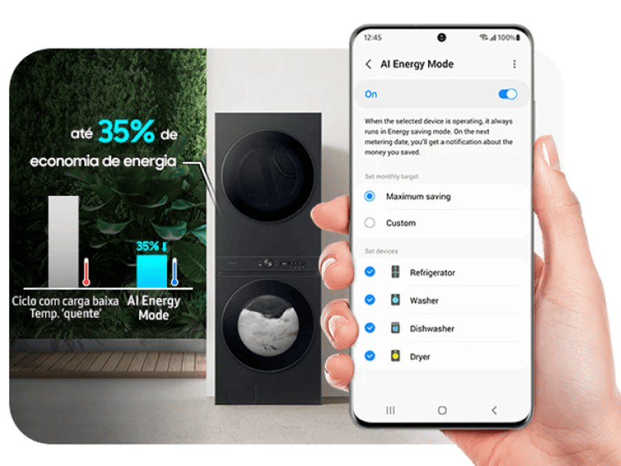 Entdecken Sie den maßgeschneiderten Wäscherei-Hub von Samsung, den neuen Waschturm von Samsung Entdecken Sie den maßgeschneiderten Wäscherei-Hub von Samsung, den neuen Waschturm von Samsung. Durch die Kombination von Waschmaschine und Trockner in einem einzigen Turm mit einheitlicher Steuerung verspricht das Modell Eleganz und gleichzeitige Wasch- und Trocknungszyklen. Kasse!
