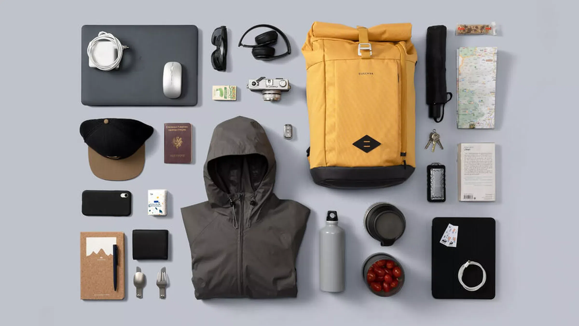 10 gadgets usados por atletas olímpicos que podem melhorar sua vida Exemplo de coisas que podem ser levadas na mochila de trilha. Imagem: decathlon