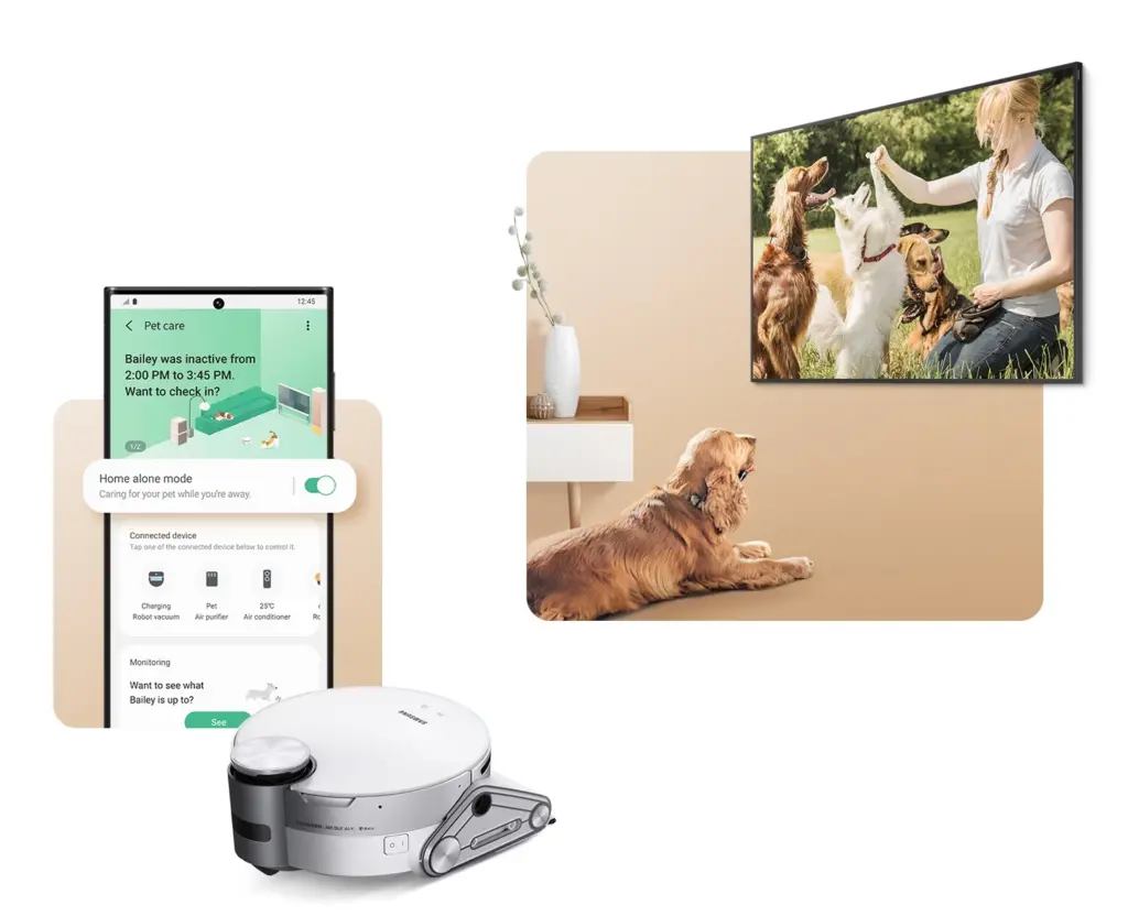 Cos'è Samsung SmartThings? Scopri come utilizzare L'immagine mostra l'interfaccia per la funzionalità di cura degli animali domestici dell'app smartthings di Samsung.