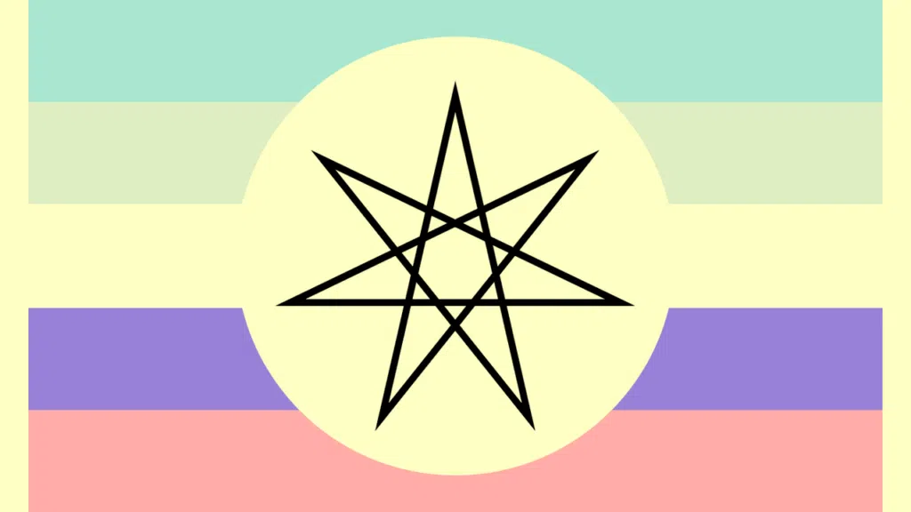 30 subculturas e comunidades inusitadas que fazem sucesso A bandeira otherkin é uma representação visual da diversidade e complexidade da identidade, com uma estrela de sete pontas, chamada de elfa ou fada